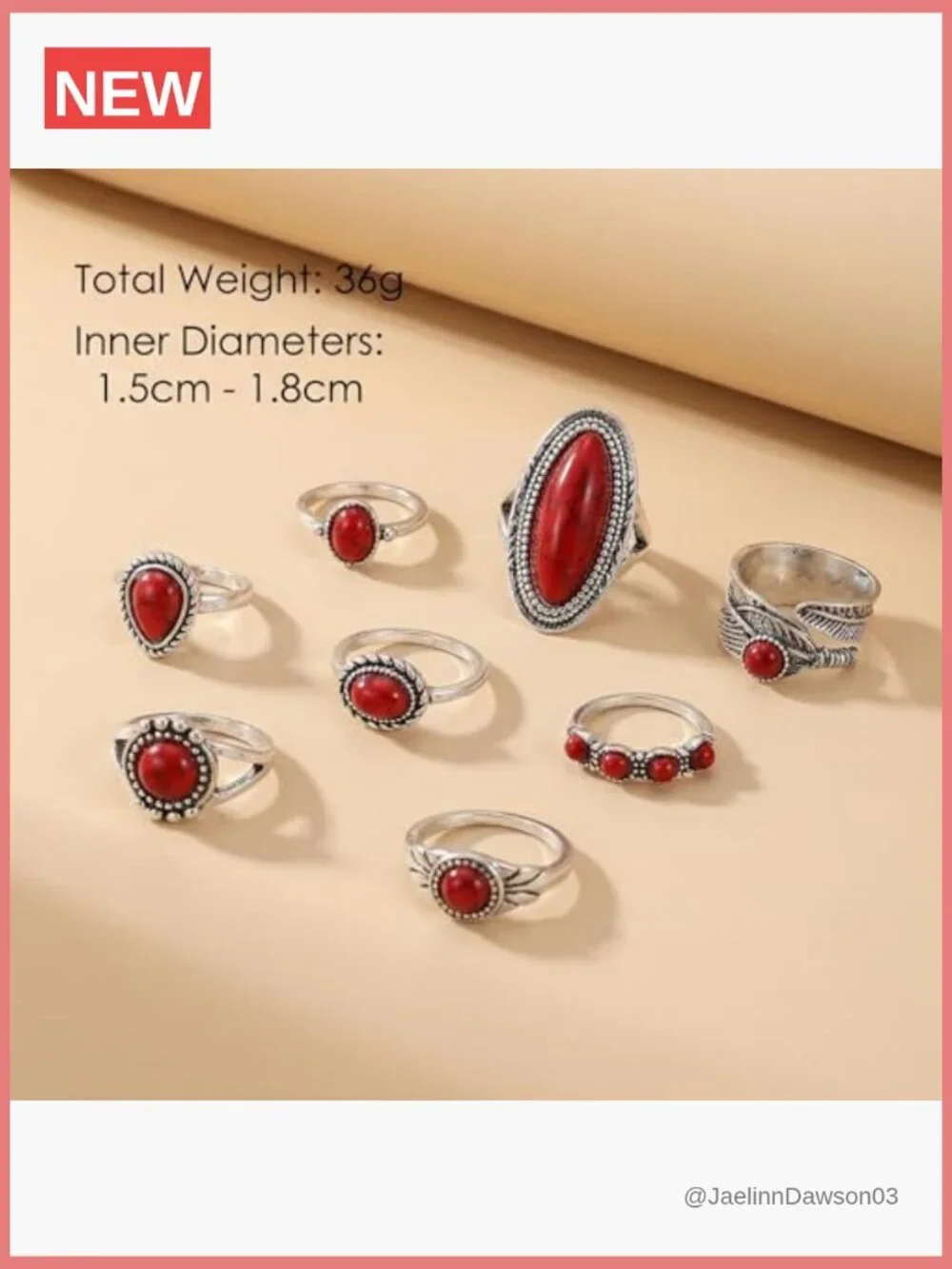 8-Piece Boho Stacking Ring Set - Statement Midi Knuckle Bands